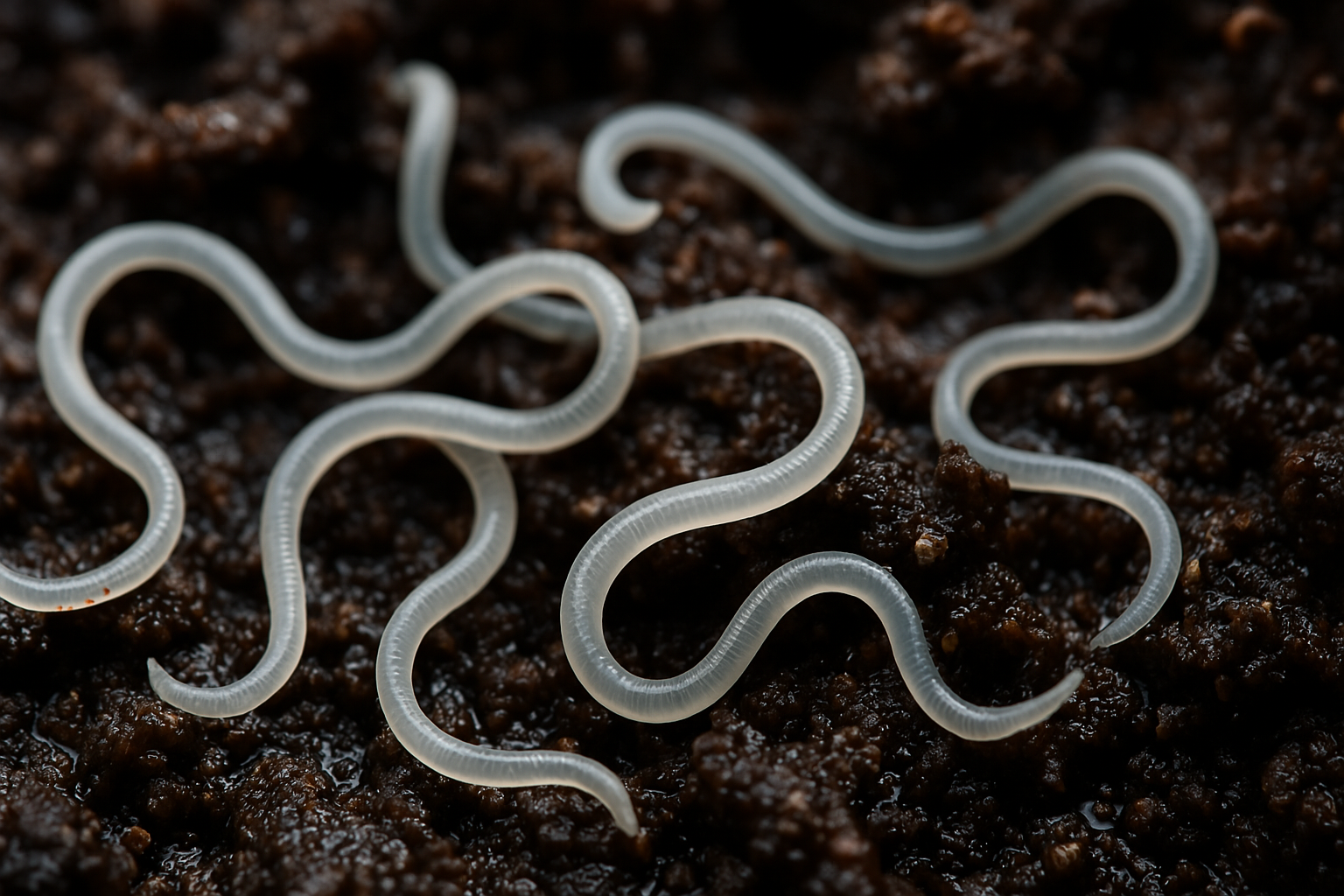 Nematoden Mikroskopaufnahme – natürliche Schädlingsbekämpfung im Gartenboden